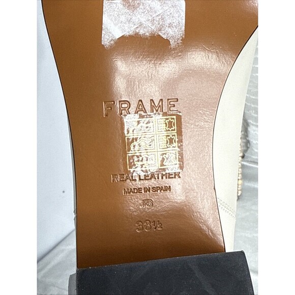 (E2) FRAME Women Le Lexington Off White Leather Chelsea Boot SIZE 38,5 - Picture 8 of 11
